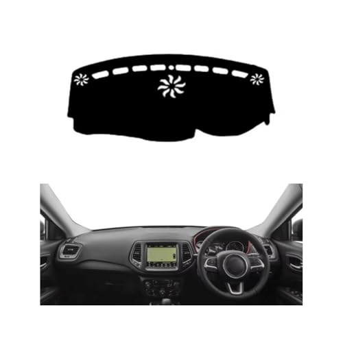 LINTINGLIHAI Auto Armaturenbrett Abdeckung für Jeep Compass 2017-2020, Anti-UV Dashboard Matte Schutz Teppich Rutschfester Armaturenbrett-Abdeckung Innenmatte,A/RHD von LINTINGLIHAI