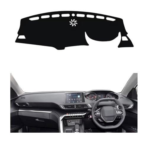 LINTINGLIHAI Auto Armaturenbrett Abdeckung für Peugeot 5008 2017-2021, Anti-UV Dashboard Matte Schutz Teppich Rutschfester Armaturenbrett-Abdeckung Innenmatte,A/RHD von LINTINGLIHAI