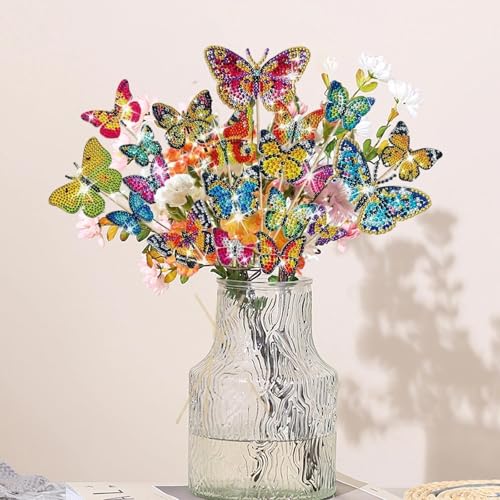 LINTRA 20 Stück Diamond Painting Schmetterling, Diamond Painting Klein als DIY-Dekoration Verwendet, Diamant Painting Bilder Kann als Geschenk für Mädchen Verwendet Werden von LINTRA