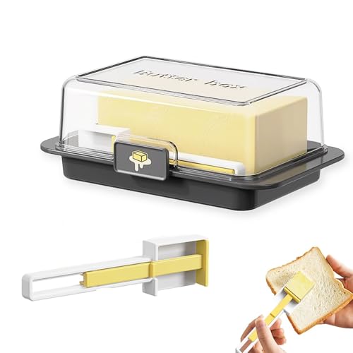 LINTRA Butterdose Tupper, Quadratische Butterdose Klein, Butterschale mit Deckel und Verschluss, Butterbehälter in Schwarz, für die Aufbewahrung von Butter und Käseblöcken im Kühlbereich LINTRA Butterdose Tupper, Quadratische Butterdose Klein, Butterschale mit Deckel und Verschluss, Butterbehälter in Schwarz, für die Aufbewahrung von Butter und Käseblöcken im Kühlbereich von LINTRA