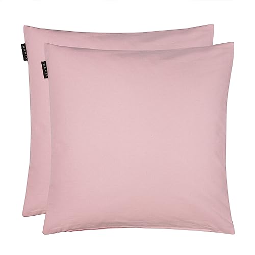 LINUM Annabell Elegant Kissenhülle 50x50 cm 2er-Pack, 100% Baumwolle, Maschinenwaschbar, Altrosa von LINUM