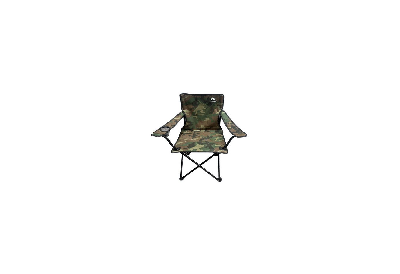 LINUMA Campingstuhl faltbar mit extra großem Getränkehalter, stabiler Klappstuhl schwarz (1 St), Faltbarer Campingstuhl mit XL-Getränkehalter für Festival & Outdoor von LINUMA