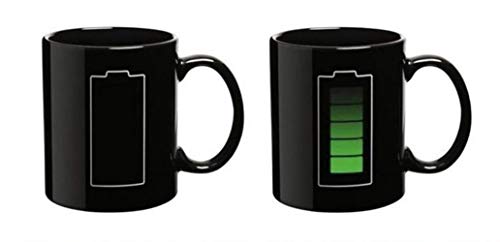 LINWX Kreative Batterie Magie Becher Positive Energie Farbwechsel Tasse Keramik Verfärbung Kaffee Tee Milch Becher Frühstück Milch Tasse, 01 von LINWX