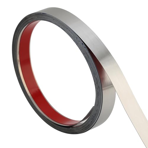 Flexible selbstklebende Metallleiste, Dekorative Zierleiste Zierleisten Selbstklebend Silber Edelstahl Wandleisten Deckenleisten Spiegelstreifen für Wand Spiegel Möbeldekor 5mx2cm von LINXIU