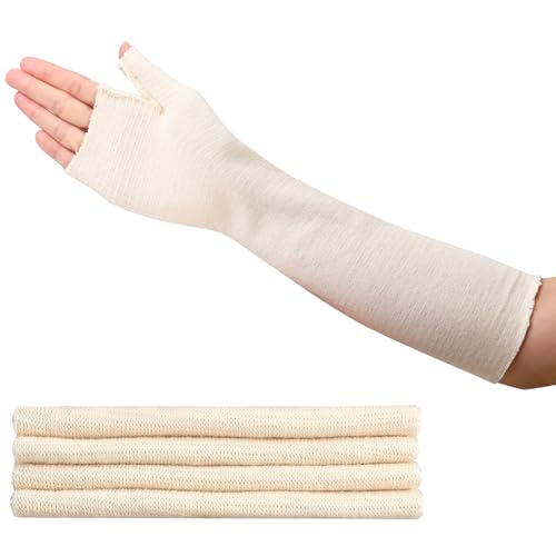 LINXIU 4 Stück Handgelenk Daumen Schiene Stockinette 10cm x 33.9cm Bequeme Armsocken Elastische Schlauchförmige Fixierbinde von LINXIU