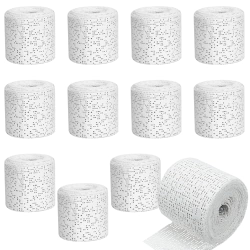 Gipsbinden Babybauch 12 Rollen Gips Abdruck Binden Gipsabdruck Schnelltrocknend Gipsverband Paris zum Basteln Modellbau 5 cm x 2.7 M von LINXIU