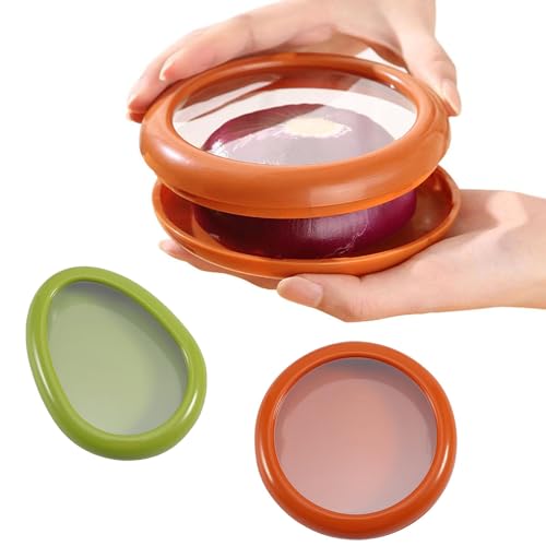 LINXIU Obst-Gemüse-Sparer Avocado Keeper Zwiebel Aufbewahrungsbehälter Vorratsbehälter Wiederverwendbare Kühlschrank-Aufbewahrungsbox Frischhaltedosen 2 Stück von LINXIU