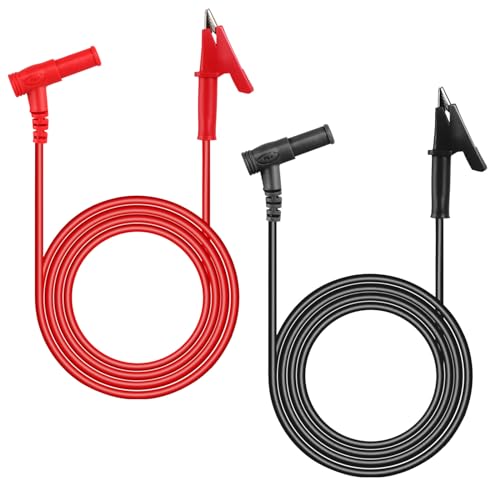 Multimeter Messleitungen Kit 4mm Bananenstecker zu Krokodilklemme Test Kabel Messspitzen Set für Digital Multimeter Prüfung (2Pcs) von LINXIU