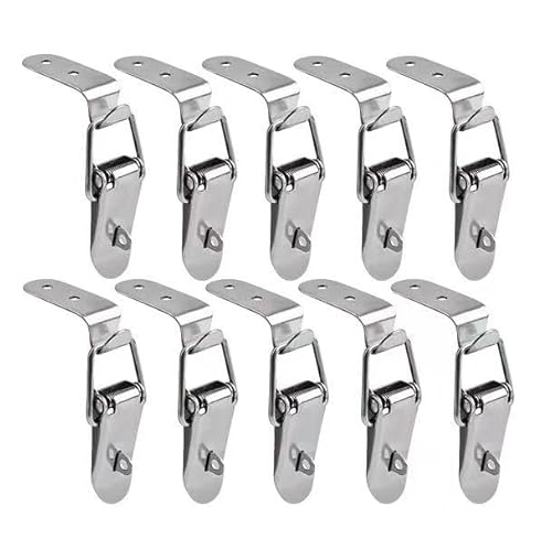 10 Stück Spannverschluss Edelstahl 72 x 24 mm Hebelverschluss Kappenschloss Robuster Spannverschluss, 90 Grad Kistenverschluss Eckbefestigung Schnappverschluss für Koffer Kisten Schrank von LINYIJOY