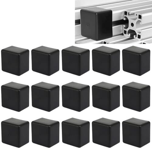 15 Stück Endkappen 40x40 Solarschiene Aluprofil, Endkappe Solarschiene PV Profil Endkappe, Vierkantrohreinsätze Endkappe Abdeckkappe Endkappen Kunststoff für Montageprofil 40x40 Solar von LINYIJOY