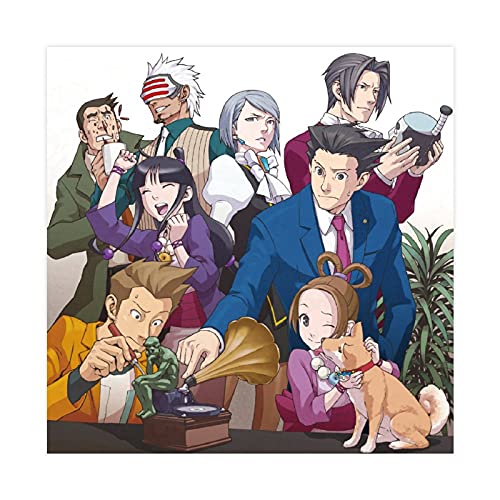 LINYUYI Ace Attorney 8 Leinwandposter Wandkunst Dekor Druck Bild Gemälde für Wohnzimmer Schlafzimmer Dekoration Rahmen: 30 x 30 cm von LINYUYI