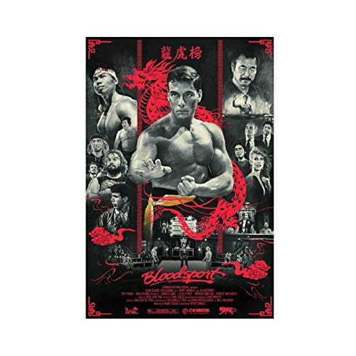 LINYUYI Bloodsport 1988 Filmposter, Leinwand, Schlafzimmer, Dekoration, Sport, Landschaft, Büro, Raumdekoration, Geschenkrahmen: 50 x 75 cm von LINYUYI