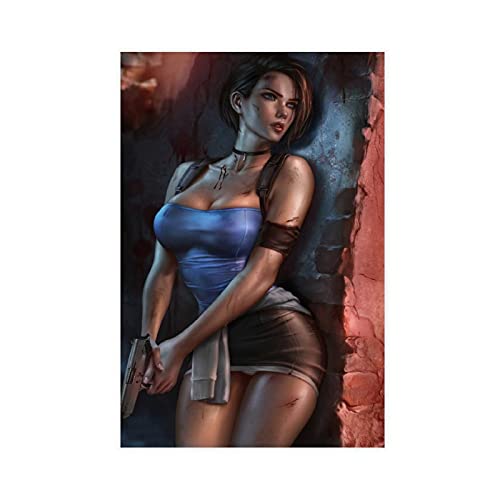 LINYUYI Leinwandposter "Resident Evil Jill Valentine", HD, 4, Schlafzimmer-Dekor, Sportlandschaft, Büro, Raumdekoration, Geschenk, Unrahmen: 30 x 45 cm von LINYUYI