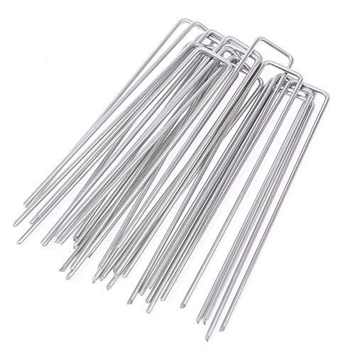 LINZI Steel Staples Garden Ground Netting Fixing Securing Pegs Staples Pins Landscape Sod Stakes 100 Pack von LINZI