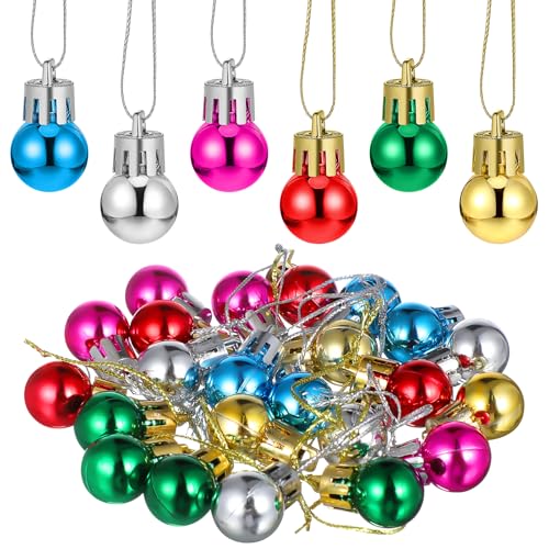 24 stücke bruchsichere weihnachtskugeln Mini Weihnachtskugel Urlaub weihnachtsbaumschmuck 2 cm (mischfarbe) von LIOOBO