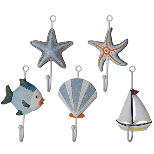 Haken Fisch Seestern Seemuschel Segelboot Form Wanddeko Kleiderhaken Wandhaken Handtuchhaken 5 Stücke Haken Fisch Seestern Seemuschel Segelboot Form Wanddeko Kleiderhaken Wandhaken Handtuchhaken 5 Stücke von LIOOBO