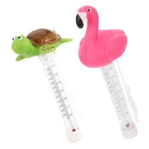 LIOOBO 1 Satz Flamingo -wasserthermometer -thermometer Badewannentemperaturanzeige Schwimmender Pool Schwimmendes Pool-thermometer Badethermometer Poolthermometer Plastik 2 Stück von LIOOBO