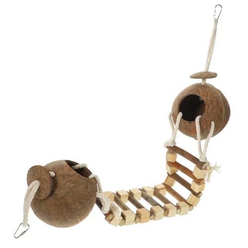 LIOOBO 1 Satz Hängendes Vogelhaus aus Kokosnussschale mit Leiter Nistplatz für Vögel Gemütliche Ruhezone für Wellensittiche Multifunktionales Vogelspielzeug Entspannen und LIOOBO 1 Satz Hängendes Vogelhaus aus Kokosnussschale mit Leiter Nistplatz für Vögel Gemütliche Ruhezone für Wellensittiche Multifunktionales Vogelspielzeug Entspannen und von LIOOBO