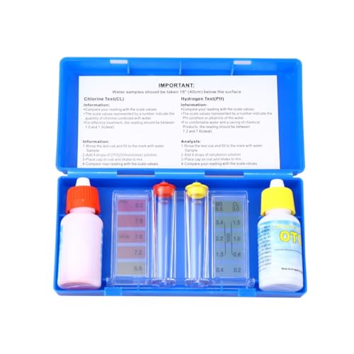 LIOOBO 1 Satz Wasserqualitätstestlösung für Hochpräzise Testreagenzien zur Überprüfung von Ph Chlor und Härte Pools und Spas Einfach zu Bedienen und Tragbar von LIOOBO