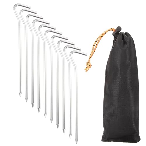 LIOOBO 1 Satz Zeltwinddichte Nägel Strand Zeltstangen Campingzubehör Pflanzenpfähle im Freien Zeltbefestigungsnagel Zeltnägel Camping -Zeltstifte Erdspieß Aluminiumlegierung Silber von LIOOBO