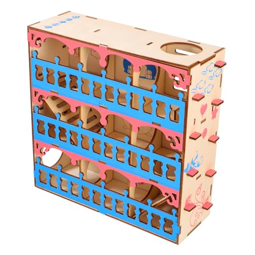 LIOOBO 1 Stück Holz Hamster Labyrinth für Kleine Haustiere Tunnel Bewegung und Spaß für Hamster Meerschweinchen und Rennmäuse Stressreduzierendes Haustier Zubehör von LIOOBO