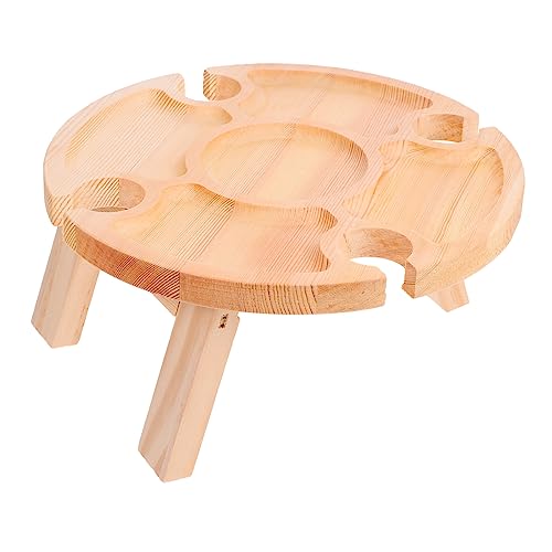 LIOOBO 1 Stück Outdoor Klapptisch Tragbarer Runder Weintisch für Snacks und Getränke Faltbarer Picknicktisch für Weinliebhaber und Leicht für Garten und Camping LIOOBO 1 Stück Outdoor Klapptisch Tragbarer Runder Weintisch für Snacks und Getränke Faltbarer Picknicktisch für Weinliebhaber und Leicht für Garten und Camping von LIOOBO
