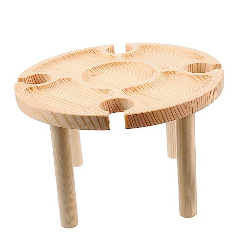 LIOOBO 1 Stück praktischer Weintisch Faltbare Tabelle tragbarer Tisch rustikal drinnen im Freien groß runder Serviertisch Snacktisch am Strand Snacks Essen Weintisch Party Weintisch Holz LIOOBO 1 Stück praktischer Weintisch Faltbare Tabelle tragbarer Tisch rustikal drinnen im Freien groß runder Serviertisch Snacktisch am Strand Snacks Essen Weintisch Party Weintisch Holz von LIOOBO