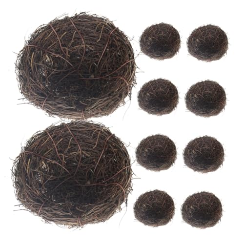 LIOOBO 10 Stück Künstliche Vogelnester Deko aus Rattan für Frühlingsdekoration Große Kunstnest Ornamente für Garten Tisch und Kreative Wohnraumgestaltung LIOOBO 10 Stück Künstliche Vogelnester Deko aus Rattan für Frühlingsdekoration Große Kunstnest Ornamente für Garten Tisch und Kreative Wohnraumgestaltung von LIOOBO