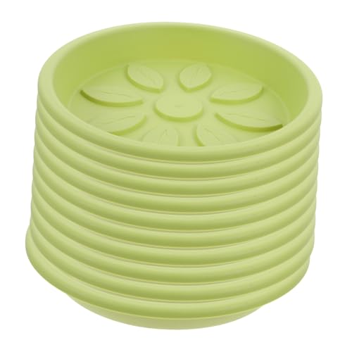 LIOOBO 10 Stück Runde Pflanzuntersetzer aus Kunststoff mit Blattmuster Wasserschale für Blumentöpfe Geeignet für Innen Außenbereich Schützt Böden vor Wasser Erdverschmutzung Sauber und LIOOBO 10 Stück Runde Pflanzuntersetzer aus Kunststoff mit Blattmuster Wasserschale für Blumentöpfe Geeignet für Innen Außenbereich Schützt Böden vor Wasser Erdverschmutzung Sauber und von LIOOBO