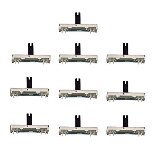 LIOOBO 10 Stücke B50K 45mm Schiebepotentiometer Board Modul Einstellbare Schieberegler Dimmer Lichter Mischer Fader 50 Karat Ohm Mono Potentiometer von LIOOBO