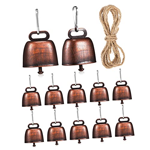 LIOOBO 12 Stück Lautstarke Kuhglocken Bronze für Vieh Weideglocken mit Seil Geeignet für Rinder Schafe Pferde und Ziegen Langlebig und Leicht für Farm LIOOBO 12 Stück Lautstarke Kuhglocken Bronze für Vieh Weideglocken mit Seil Geeignet für Rinder Schafe Pferde und Ziegen Langlebig und Leicht für Farm von LIOOBO