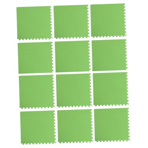 LIOOBO Eva Spleißmatte 12 Stück 60x60cm Grün rutschfest Hochdichter Eva Schaum Für Fitness Und Tanz Leicht Zu Reinigen von LIOOBO