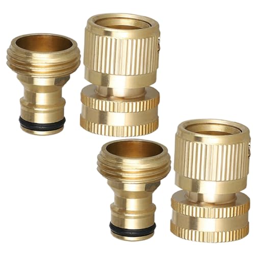 LIOOBO 2 Sätze Gartenschlauch Schnellverbinder Schlauchanschluss Messing Adapter Wasserschlauch Reparaturset für Außenwasserhähne und Gartenbewässerung LIOOBO 2 Sätze Gartenschlauch Schnellverbinder Schlauchanschluss Messing Adapter Wasserschlauch Reparaturset für Außenwasserhähne und Gartenbewässerung von LIOOBO