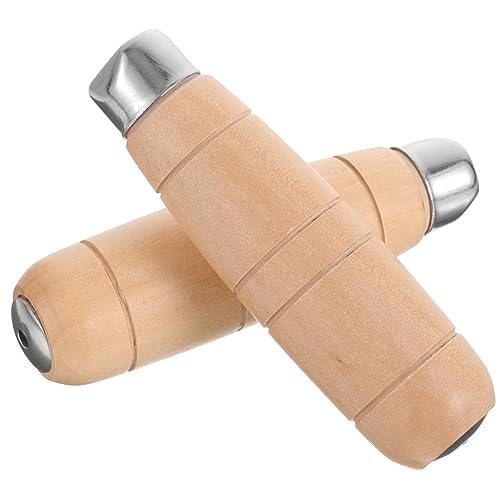 LIOOBO 2 Sätze Rutschfester Holzgriff für den Material handhaben Kochmesser Hacken Schneidgriff Rutschfester Handgriff Fräsergriff Chef-Cutter-Griff hölzern von LIOOBO
