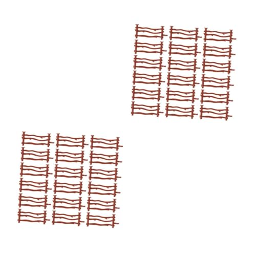 LIOOBO 2 Sätze Spielzeugzubehör Simulationszaun Miniatur Grenze Im Freien Barriere Zäune Mini-zaunverzierungen Farmzaun-Modell Simulierter Zaun Plastik Brown 200 Stück * 2 von LIOOBO
