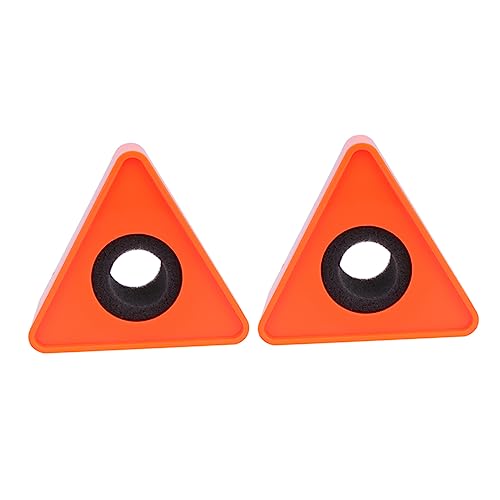 LIOOBO 2 Stück Abs Mikrofon Flag Station Dreieckig Tragbar Interview Mikrofon Logo Halter Passend für Handmikrofone Kreatives Design mit Großem Logo Bereich Orange von LIOOBO