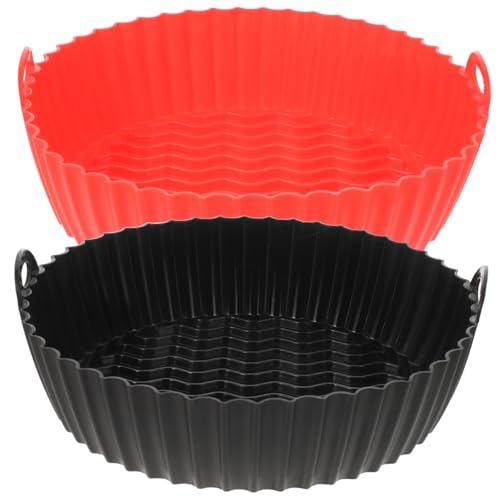LIOOBO 2 Stück Backformen aus Silikon Luftbraten Innentopf Antihaft-Fritteuse Backtöpfe für Heißluftfritteusen Luftbraten -Silikonmatten Air Fryer Innentöpfe Silikon -Liner Kieselgel von LIOOBO