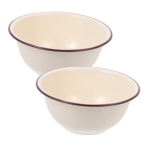 LIOOBO 2 Stück Emaille Schüsseln 20 Cm – Nostalgische Rührschüsseln Und Salatschüsseln Für Küche Und Tisch – Robuste - Vielseitige Und Stilvolle Schalen Für Alle Anlässe von LIOOBO