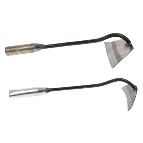 LIOOBO 2 Stück Hiege Aus Jäten Multifunktionswerkzeug Unkraut Jäten Gartengeräte Handhacken Für Den Garten Manuelle Unkrautstecher Handbagger Werkzeug Mehrzweck-gartenhacken Silber von LIOOBO
