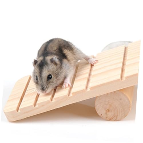 LIOOBO 2 Stück Holz Wippe für Kleintiere Robustes Hamster Spielgerät aus Natürlichem Holz Fördert Aktivität und Geschicklichkeit Geeignet für Hamster Mäuse Ratten und Kleine Vögel von LIOOBO