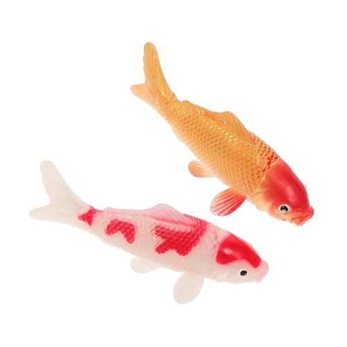 LIOOBO 2 Stück Realistische Goldfisch Aquarium Deko Künstliche Fische für Aquarien Teich Wunderschöne Unterwasser Dekoration Leicht Langlebig für Fischbecken von LIOOBO