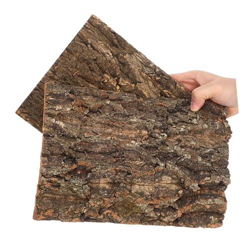 LIOOBO 2 Stück Reptilien Korkrinde Plattform Terrarium Deko Baumrinde Klettern Lizard Hamster Klettermatte Langlebig Sicher von LIOOBO