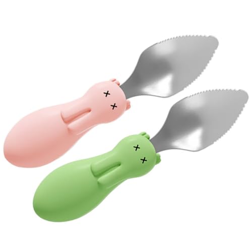 LIOOBO 2 Stück Teiliges Gezackter Kante freie Edelstahl brei löffel für Junge Mädchen Sicheres und Langlebiges Beikost zubehör Geeignet für Junge Mädchen von LIOOBO