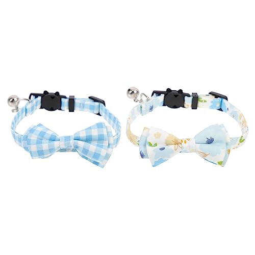 LIOOBO 2stücke Katzenhalsband Mit Glöckchen Wiederverwendbar Und Strapazierfähig Für Outdoor- Für Katzen Und Kleine Hunde Design Und Kariert von LIOOBO