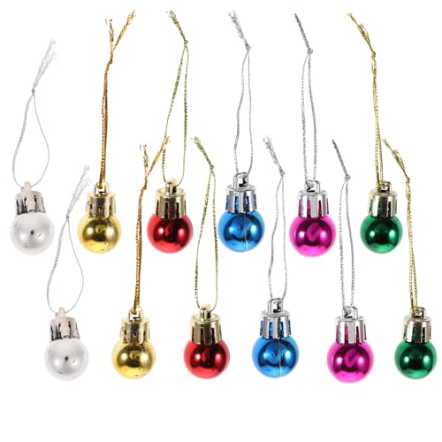 LIOOBO 24 stücke bruchsichere weihnachtskugeln Mini Weihnachtskugel Urlaub dekor weihnachtsbaumschmuck 2 cm (mischfarbe) von LIOOBO