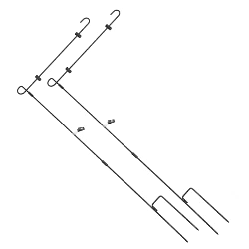 LIOOBO 2Stücke Schwarzer Garten Flaggenständer Premium Fahnenhalter für Gartenflaggen Stabiler und Wetterbeständiger Fahnenmast für Dekorative Gartenflaggen von LIOOBO