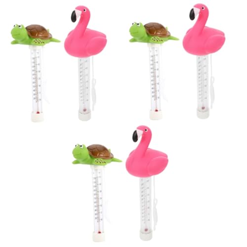LIOOBO 3 Sätze Flamingo -wasserthermometer Badethermometer Poolthermometer Schwimmbadtemperaturthermometer Spa-thermometer Für Badewanne Spas Schwebend Plastik 2 Stück * 3 von LIOOBO