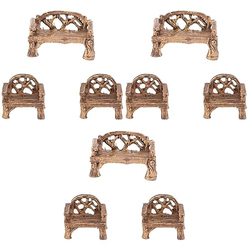 LIOOBO 3 Sätze Mini-Stuhl Outdoor- Gartenbank Stühle Minigarten Stuhl Aus Harz Mikrolandschaftsdekoration Mini-gartenmöbel Miniatur-Bank Gartenverzierung 3 Stücke * 3 von LIOOBO