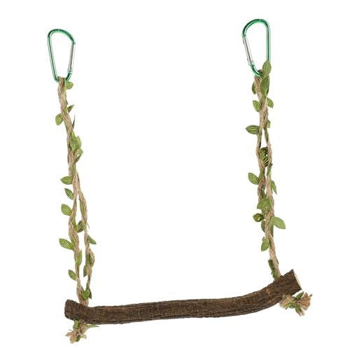 LIOOBO 3 Stück Natürliche Holzschaukel Vogelspielzeug für Wellensittiche und Papageien Langlebiger Käfigspielplatz Einfach zu Hängen Fördert Beschäftigung und Kauen für Nymphensittiche von LIOOBO