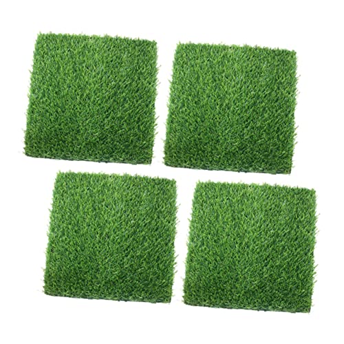 LIOOBO 4 Stück Kunstrasen Im Freien Hund Gefälscht Grünes Gras Teppich Künstlich Rasengras Simulation Grasmatte Rasenmatten-Modell Landschaftsbaudekor Green Plastik von LIOOBO